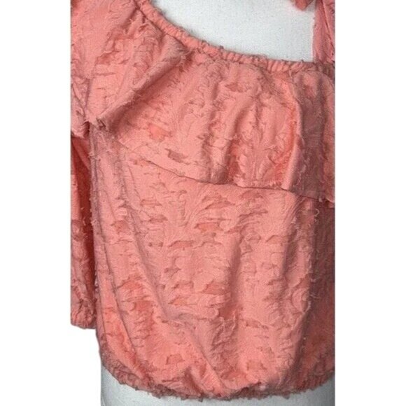 XXL top LC Lauren Conrad top asymmetrical ruffle one shoulder 3/4 sleeve - Picture 3 of 6